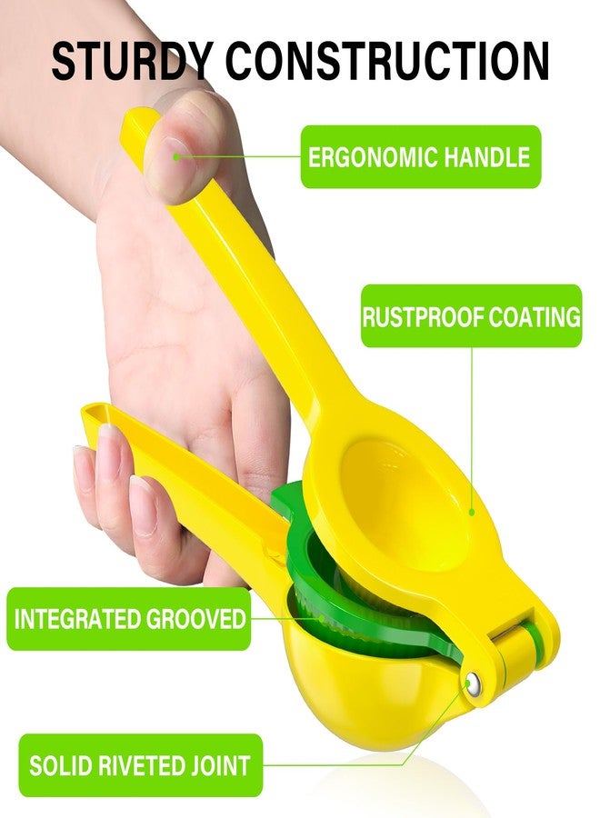 Vakoo 2-in-1 Lemon Squeezer - Heavy-Duty, Rust-Resistant Manual Juicer for Lemon, Lime & Citrus, Easy to Use & Clean, Kitchen Essential - Yellow & Green - Image 4