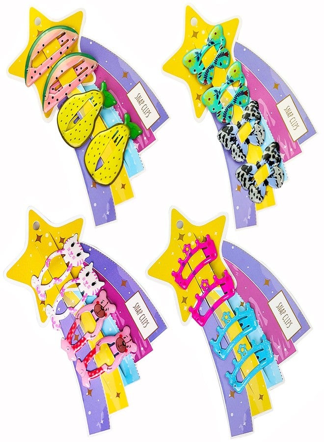 RedChimes 16 Pcs Cute Mini Butterfly Kitty Hair Clips Beautiful Fruits Accessories Set Hair Clips For Baby Girls Toddlers Gift Set Metal Side Clips For Kids Girls Multicolor - Image 1