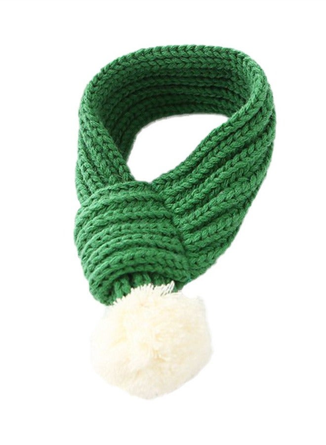 Loquat Squality Pet Scarf Autumn And Winter Warm Neck Festive Decoration Green  - Image 1
