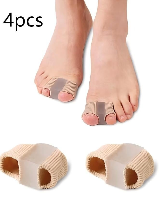 4Pcs Gel Toe Separators, Overlapping Bunion Corrector, Silicone Toe Separators with Soft Gel Pad Pain Relief Bunion Bunion Corrector, Nylon Silicone, One Size - Image 1