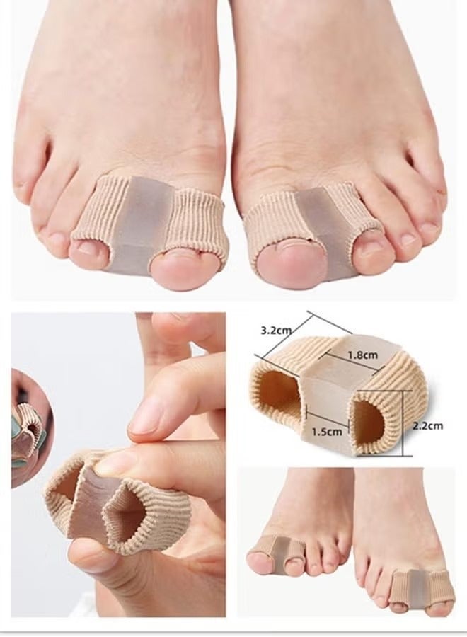 4Pcs Gel Toe Separators, Overlapping Bunion Corrector, Silicone Toe Separators with Soft Gel Pad Pain Relief Bunion Bunion Corrector, Nylon Silicone, One Size - Image 4