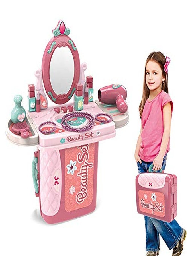 Biltoxi 3 in 1 Carry Along Beauty Set Toy with Briefcase and 14 Accessories - Multi Color - Image 1