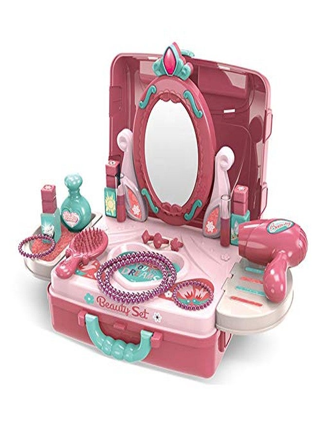 Biltoxi 3 in 1 Carry Along Beauty Set Toy with Briefcase and 14 Accessories - Multi Color - Image 2