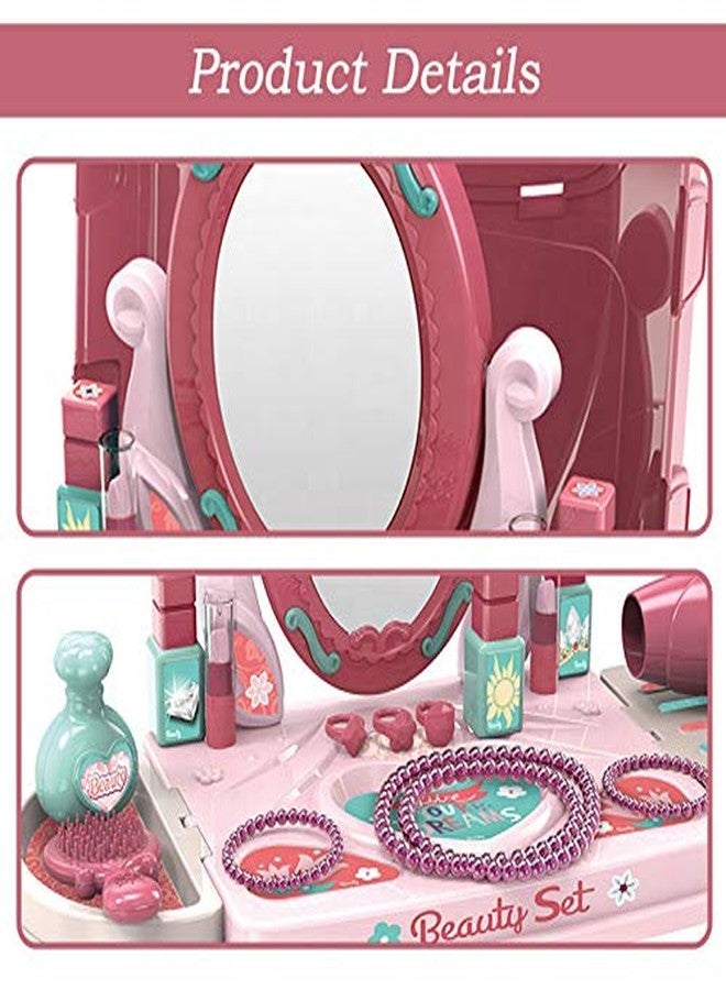 Biltoxi 3 in 1 Carry Along Beauty Set Toy with Briefcase and 14 Accessories - Multi Color - Image 4