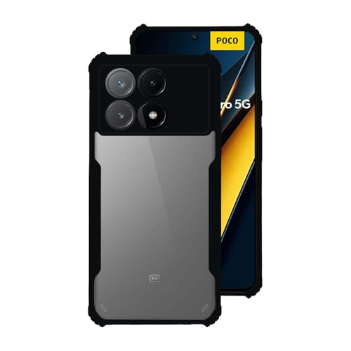 7-Seven 7SEVEN® Ipacky Back Cover for Poco X6 Pro 5G Mobile Back Case Shock Proof Design Camera Edges Protection Crystal Clear Phone Case Precise Cutouts Matte Black Soft Bumper Phone Cover - Image 1