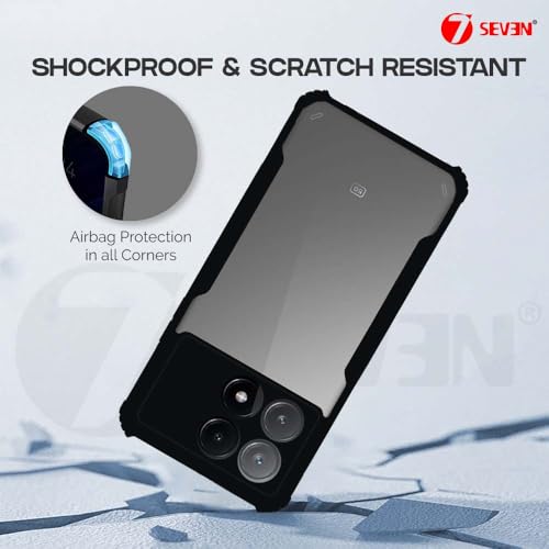 7-Seven 7SEVEN® Ipacky Back Cover for Poco X6 Pro 5G Mobile Back Case Shock Proof Design Camera Edges Protection Crystal Clear Phone Case Precise Cutouts Matte Black Soft Bumper Phone Cover - Image 4