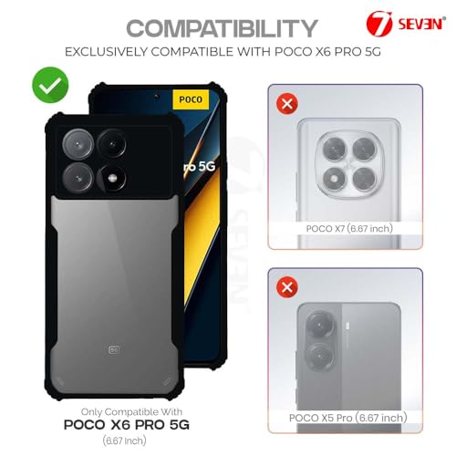 7-Seven 7SEVEN® Ipacky Back Cover for Poco X6 Pro 5G Mobile Back Case Shock Proof Design Camera Edges Protection Crystal Clear Phone Case Precise Cutouts Matte Black Soft Bumper Phone Cover - Image 2