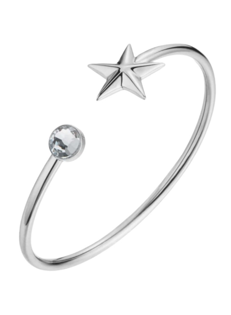 زنك سوار زينك النسائي المصنوع من الستانلس ستيل الفضي | ZFBG002SC - Image 1