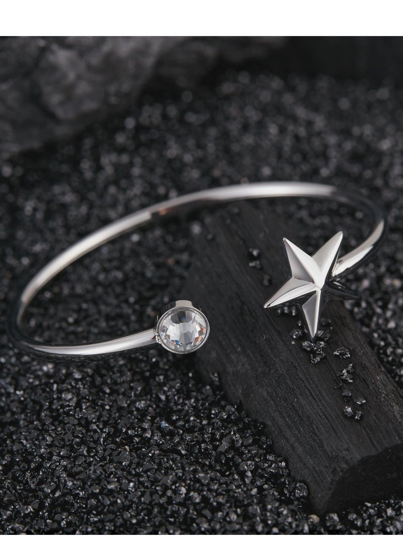 زنك سوار زينك النسائي المصنوع من الستانلس ستيل الفضي | ZFBG002SC - Image 2