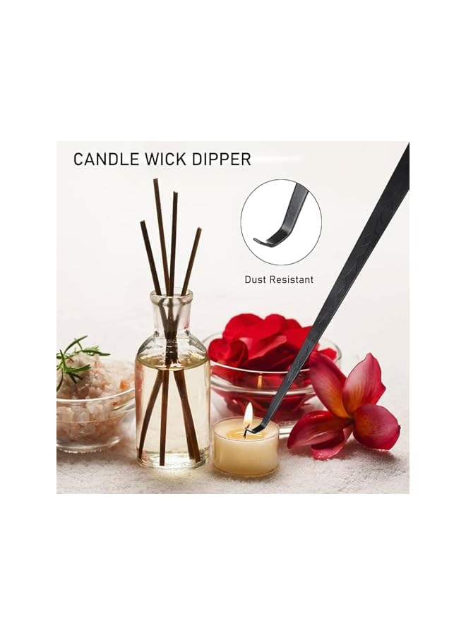 The Bros 4 in 1 Candle Accessory Set, Candle Wick Trimmer Cutter, Candle Snuffer & Candle Wick Dipper, Storage Tray Plate Stainless Steel Candle Care Kit for Candle Lover (Black) - Image 5