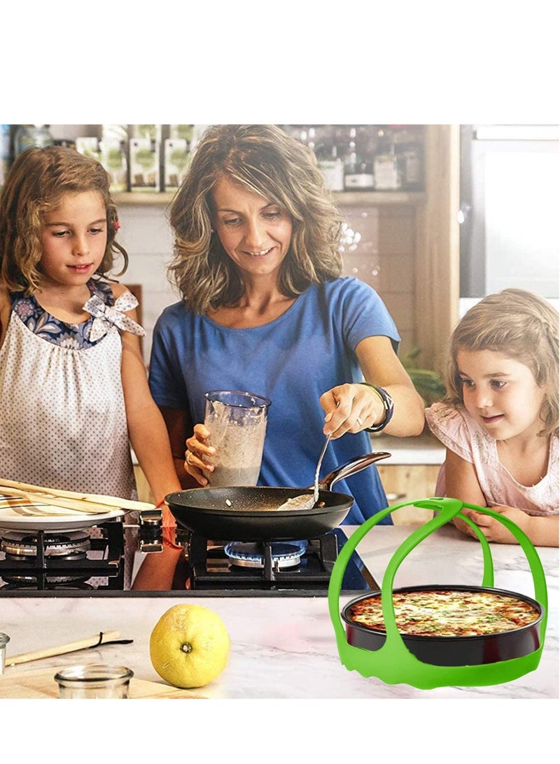 Silicone Steamer Sling Portable Non-Stick Steamer Sling Anti-scalding Baking pan Lifting Steamer Rack Egg Steamer Rack and Baking Pan Sling 6 Qt /8 Qt Green 21x21x2.5 cm - Image 4