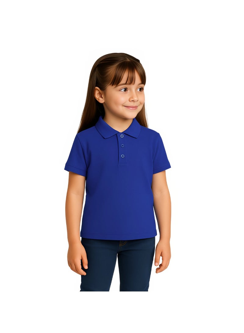 برينت شوب فور مي تي شيرت بولو للأطفال البنات 230 جرام في المتر المربع من القطن الخالص الألوان الأساسية - Image 2