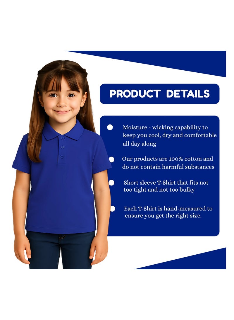 برينت شوب فور مي تي شيرت بولو للأطفال البنات 230 جرام في المتر المربع من القطن الخالص الألوان الأساسية - Image 3