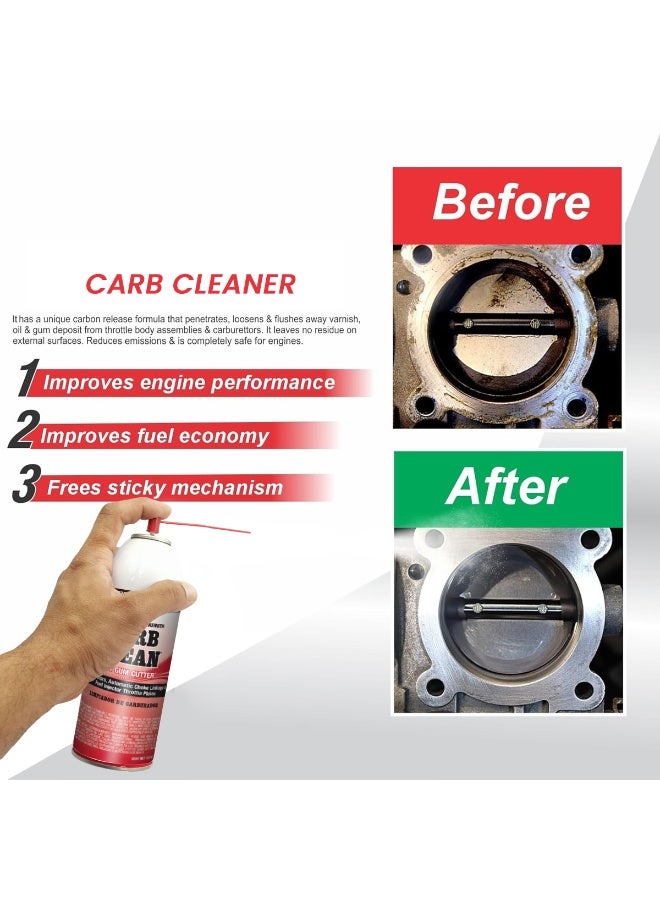 CYCLO Carb Clean Fast Gum Cutter 354g – Carburetor Cleaner Spray Fuel Injector Throttle Body Cleaner Carbon Deposit Remover Automotive Engine Cleaner - Image 5