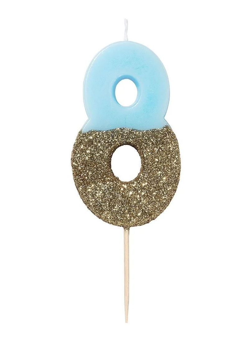 Talking Tables Birthday Candle Number 8 Blue