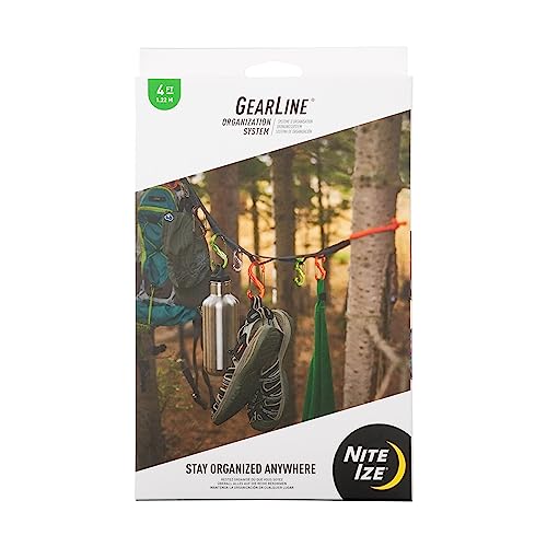 Nite Ize GearLine Hanging Organization System - Gear Ties for Camping, Hiking & Outdoor Activities - Webbing Line with S-Biner Clips & Bendable Gear Ties - Camping Gear Organization - Multicolor - Image 1