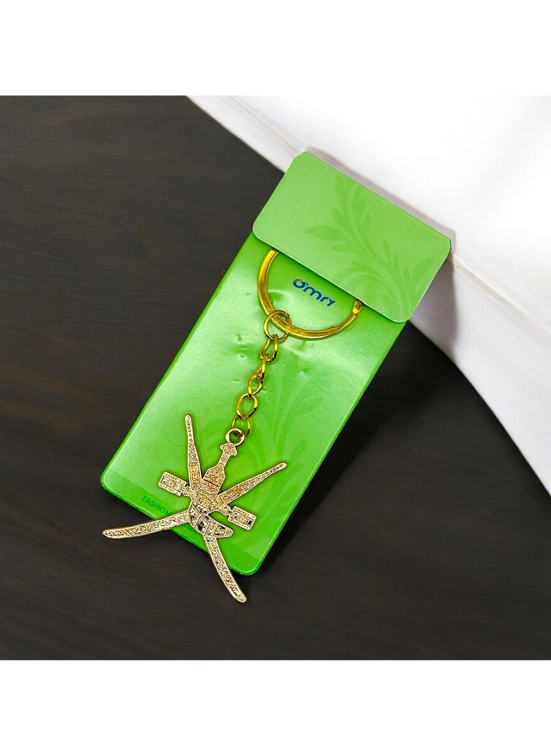 MARIO DRAFTS Mario Drafts Traditional Khanjar Sword Design Keychain, Gold-Toned Metal, Decorative  - Image 3