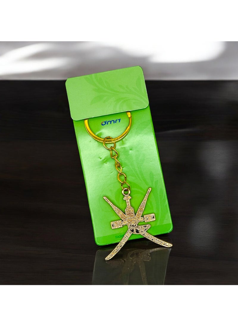 MARIO DRAFTS Mario Drafts Traditional Khanjar Sword Design Keychain, Gold-Toned Metal, Decorative  - Image 4