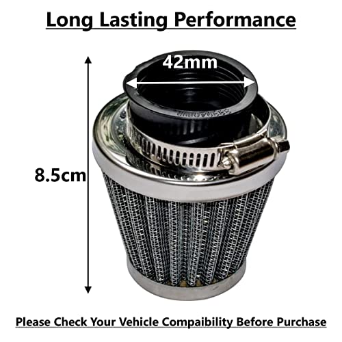 Asryd Motorcycle Air Filter Pods, Motorcycle Air Filter 42mm Round Tapered Clamp-on Pod Intake Filter Cleaner For KTM 390 Duke (Pack of 1) - Image 3