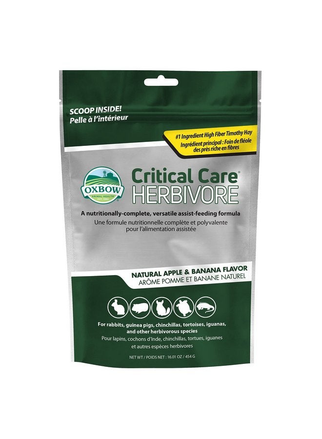 أوكسبو كير كريتيكال كير هيربيفور - تركيبة غذائية متكاملة لمساعدة الحيوانات الصغيرة والحيوانات الأليفة - هيربيفور تفاحة وموز (454 جرام) - Image 1