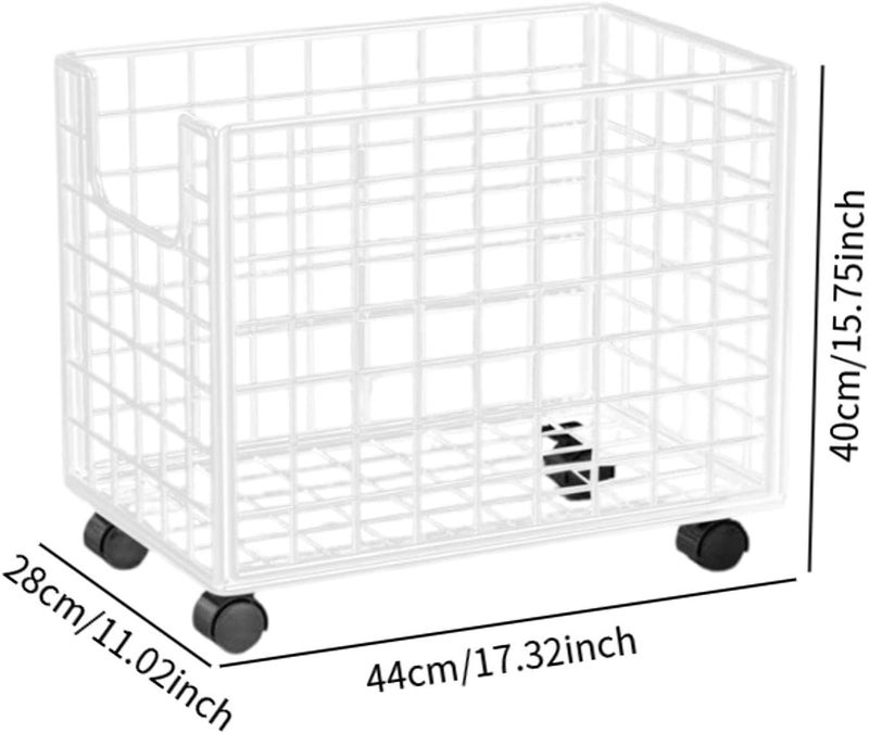 Lavandería Basket, Laundry Basket with Wheels Organizer of Multipurpose Iron Wire Dirty Clothing Cover for Bedroom, White - Image 4