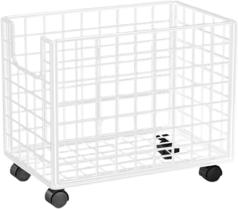 Lavandería Basket, Laundry Basket with Wheels Organizer of Multipurpose Iron Wire Dirty Clothing Cover for Bedroom, White - Image 1