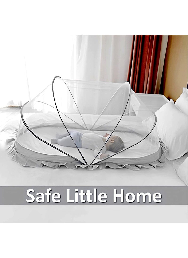 SUNBEET - SUNBEET Foldable Baby Mosquito Net Bottomless Net for Infants for Safe Easy Use Ensures Your Babys Safe Sleep 135 x 65 x 65cms for Babies Toddlers - Image 1