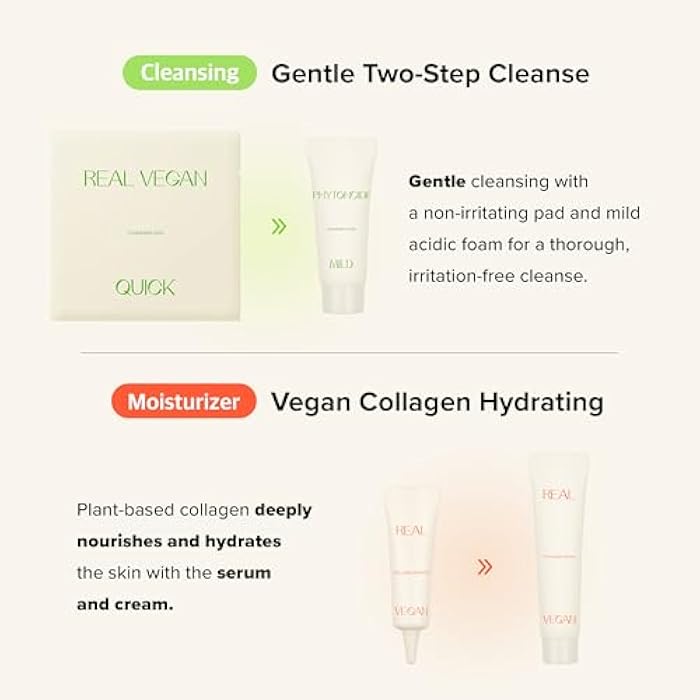 KLAVUU TRAVEL KIT – 4-Step Korean Skincare Set with Collagen Ampoule, Cream, Cleansing Pads & Foam | Travel Size Gift Set | Vegan | Mini K-Beauty Trial Kit - Image 4