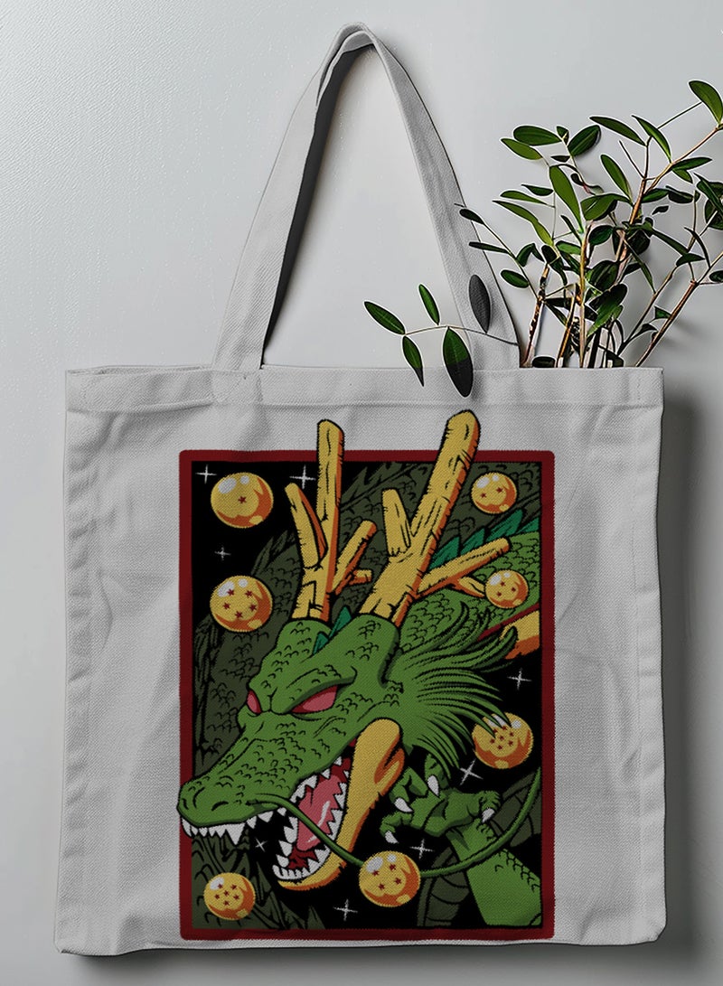 LOWHA Polyester Tote Bag with Shoulder Straps and Dragon Ball Anime Pattern - Image 1