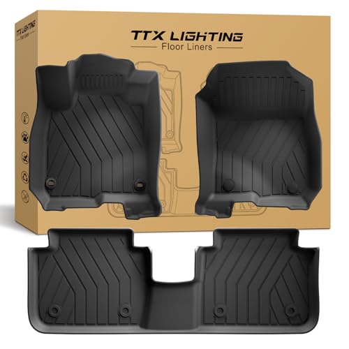 TTX LIGHTING Floor Mats Fit for Honda HRV 2026 2025 2024 2023 Sport/LX/EX-L (Gasoline & Hybrid) & for Acura ADX 2025-2026, All Weather TPE Custom Fit HR-V Anti-Slip Floor Liners, 1st & 2nd Row, Black - Image 1