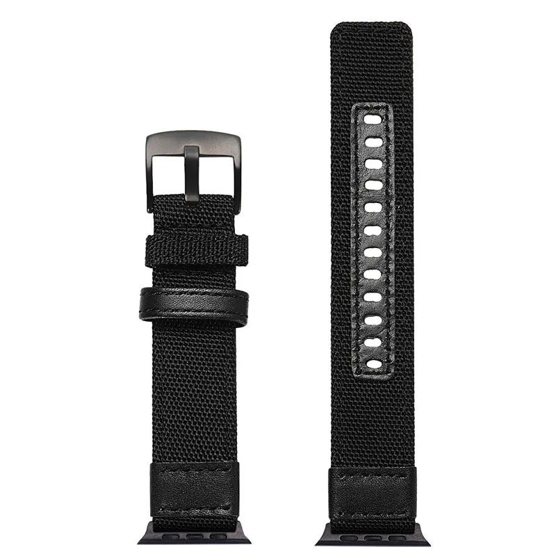 Bluejw Replacement 20mm/22mm Nylon Leather Watch Strap for Samsung Galaxy Watch, Huawei GT2 Pro, Jeep S3, Xiaomi Smart Watch – Durable Comfortable Band Compatible with 20mm & 22mm Lugs - Image 1