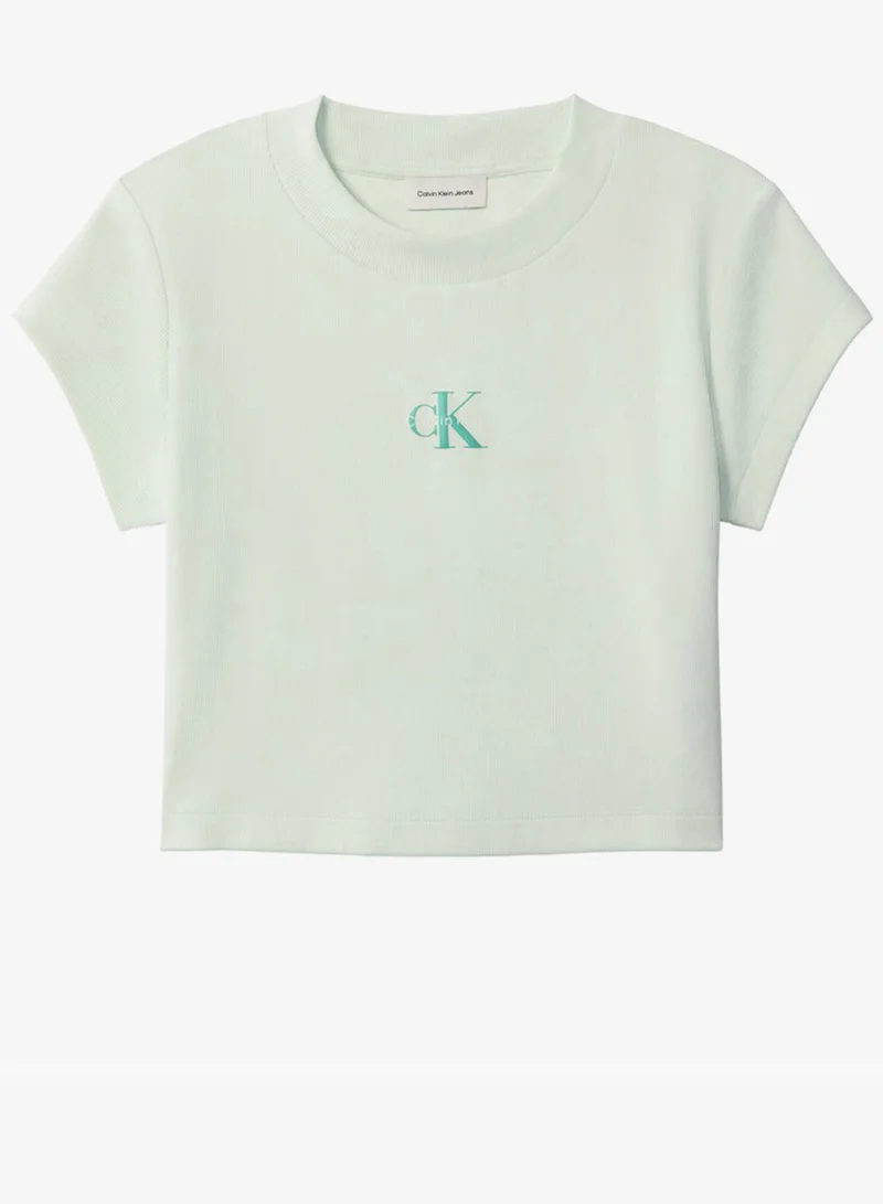 Calvin Klein Jeans  Graphic Ribbed Crew Neck T-Shirt for Women | Best Price UAE