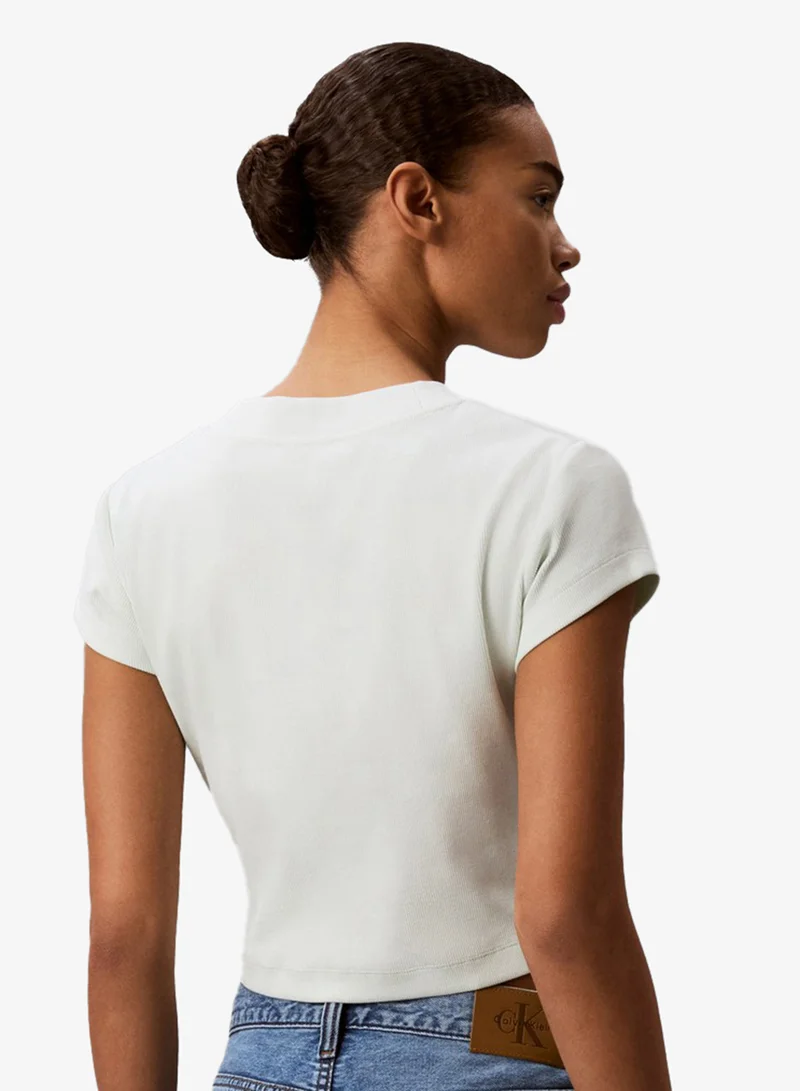 Calvin Klein Jeans  Graphic Ribbed Crew Neck T-Shirt for Women | Best Price UAE