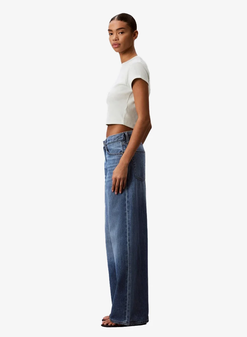 Calvin Klein Jeans  Graphic Ribbed Crew Neck T-Shirt for Women | Best Price UAE