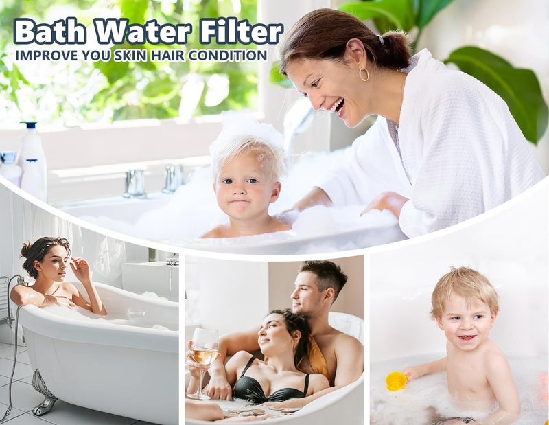 SHLLKTTRY Bathtub Water Filter For Tub With Overflow 2 500 Gallons Of Filtration 8 Stages Bath Filter Remove Contaminants Chlorineand Fluoride Hardwater Softener Bpa Free(Upgrade Version) Chrome - Image 2