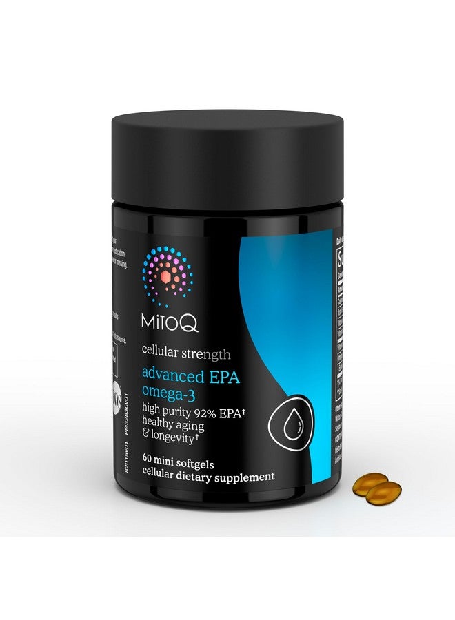 MitoQ Advanced EPA Omega-3 - High-Purity 800mg EPA Fish Oil Supplement | with Vitamin K2, D3, E | Cardiovascular, Brain, Cellular Support | No Fishy Aftertaste | 60 Softgels - Image 1