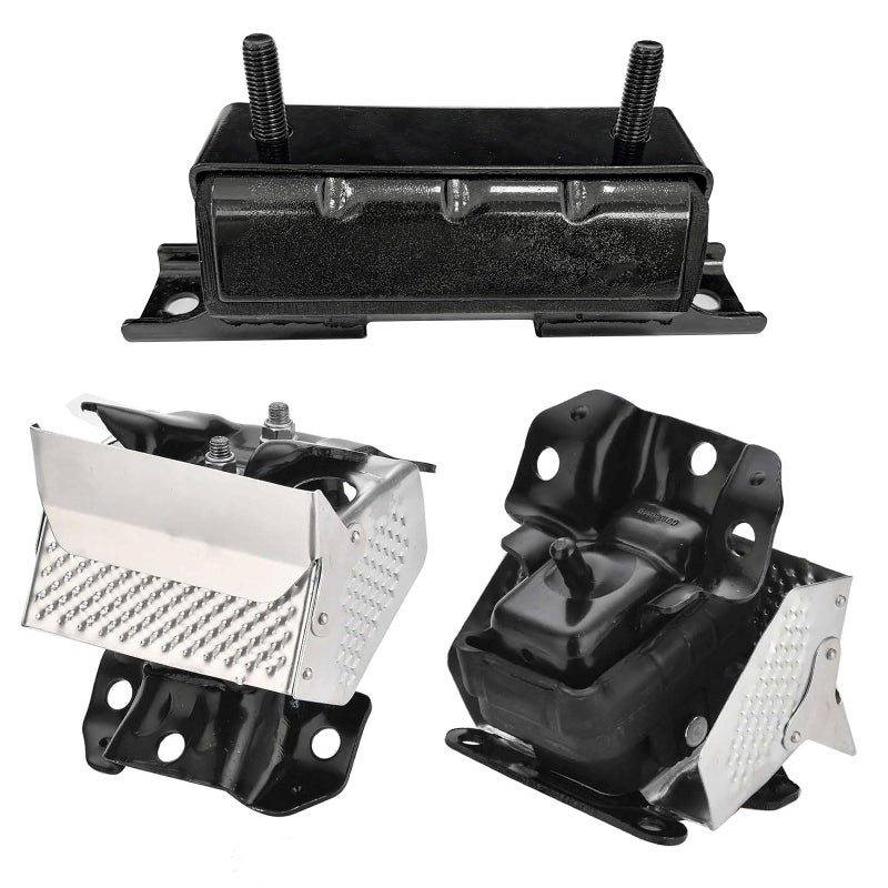 3PCS Engine Motor Mount Heat Shield Right Left Engine Transmission Mount Compatible with GMC Sierra 1500 Yukon Tahoe Silverado 1500 Suburban Avalanche Escalade 20072014 Replace A5365 A2638