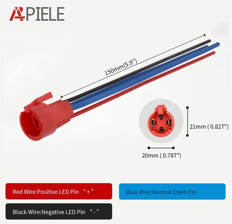 APIELE 10 Amp 19mm Latching Push Button Switch 12V SPST LED Waterproof Round Self-Locking 1NO (Black Aluminum, Blue) - Image 4