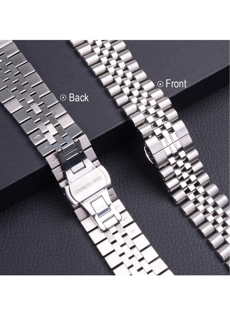 ELTRAZONE Compatible with Apple Watch Band 41mm 40mm 38mm, Stainless Steel Heavy Band with Butterfly Folding Clasp Link Bracelet for iWatch Series8/7/6/ SE Series 5/4/3/Men Women, - Image 4