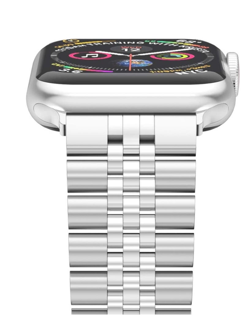 ELTRAZONE Compatible with Apple Watch Band 41mm 40mm 38mm, Stainless Steel Heavy Band with Butterfly Folding Clasp Link Bracelet for iWatch Series8/7/6/ SE Series 5/4/3/Men Women, - Image 3