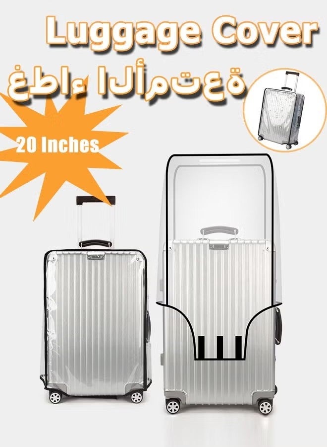 يا إلهي غطاء الأمتعة واقي من البلاستيك الشفاف من كلوريد البولي فينيل ، غطاء واقي مقاوم للغبار مقاوم للماء للحقائب بعجلات حقائب السفر (20 بوصة) - Image 1