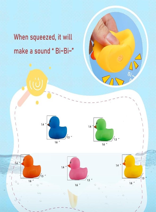 WAMSOLE 50 Pcs Multicolor Mini Rubber Ducks Baby Bath Toy ,Children Squeak and Float Colored Small Ducks in Bulk Toddlers Shower Duck Decorations Party Favors - Image 4