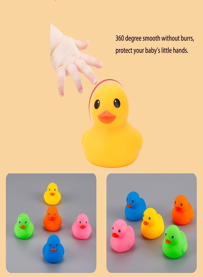 WAMSOLE 50 Pcs Multicolor Mini Rubber Ducks Baby Bath Toy ,Children Squeak and Float Colored Small Ducks in Bulk Toddlers Shower Duck Decorations Party Favors - Image 5