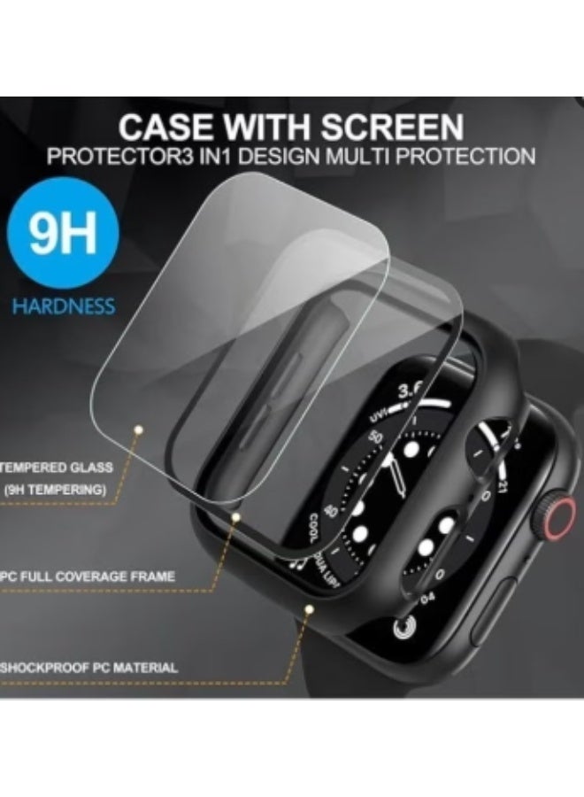 حالة واقية متوافقة مع Apple Watch SE 3/SE 2/SE 44mm مع غشاء حماية شاشة مقاوم للخدش لسلسلة iWatch 6/5/4 44mm مع حماية كاملة من PC الصلب وغطاء شاشة عالي الدقة حساس للمس - Image 5
