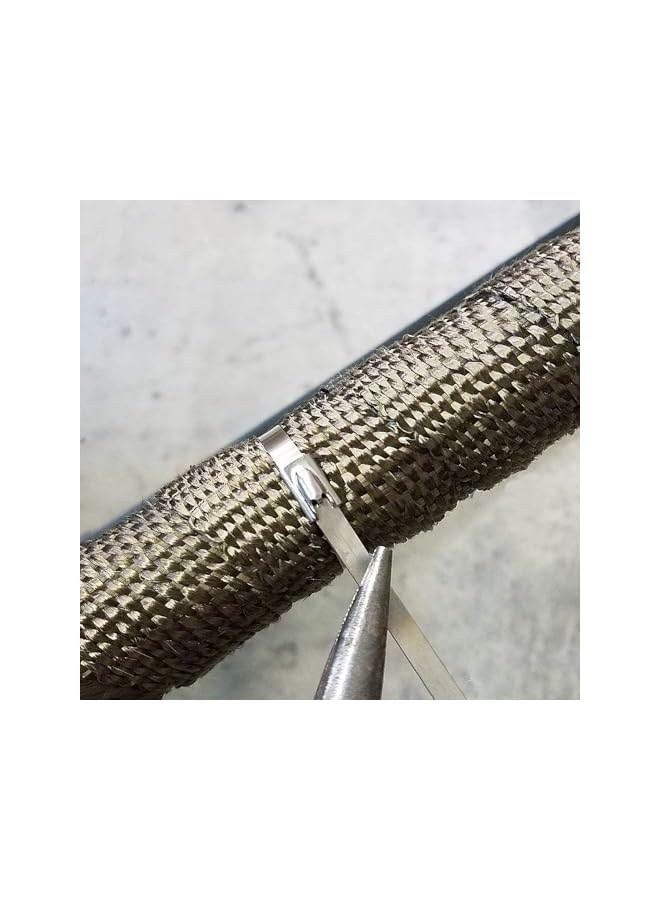 S-TOP Stainless Steel Zip Ties Exhaust Wrap Coated Locking, Metal Cable Zip Ties for Computer Wire Harness, Automotive Parts and more 100Pcs 13.7 Inches - Image 5