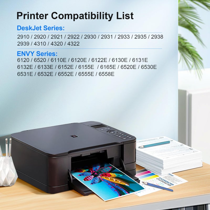Adoccur 68XL 68e for HP 68 Ink Cartridges, Compatible for HP Ink 68, High Yield for HP 68 Ink Cartridges Black/Color Combo Pack Work with Envy 6155e 6555e 6152e 6100e 6552e 6558e 6500e (1 Black, 1 Tri-Color) - Image 2
