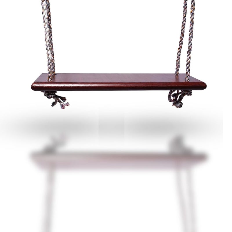 Shy Shy Let s Touch The Sky Shy Shy Wooden Swing for Indoor and Outdoor Perfect for Living Room Garden and Balcony with 2 S Bands and 40 feet Rope Red Lakdi Ka Jhula - Image 4