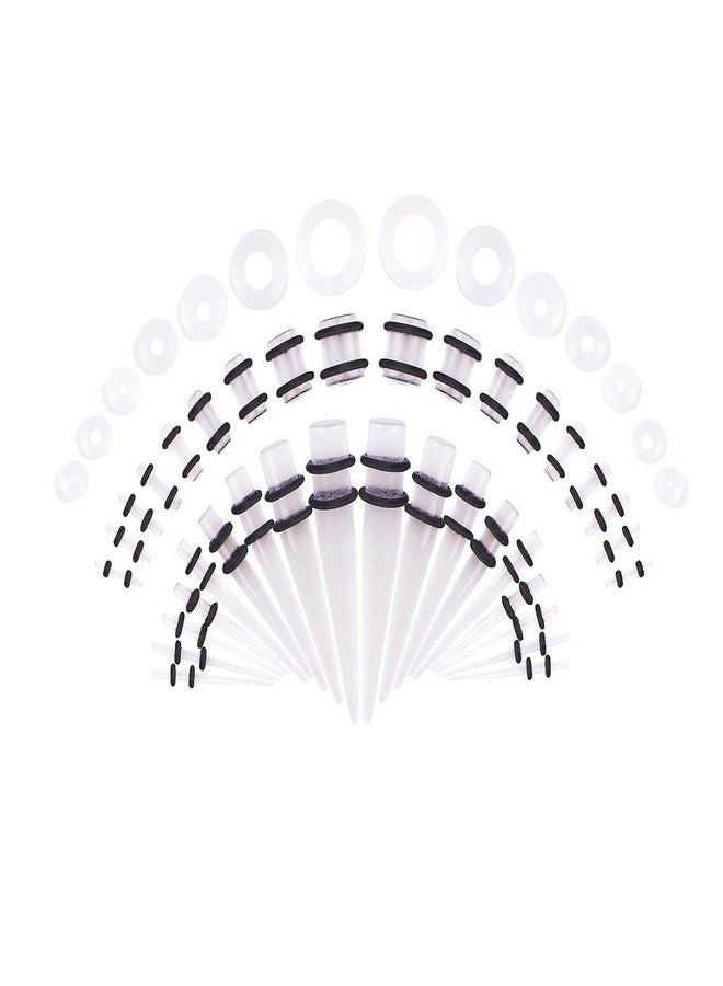 Memsion Ear Stretching Kit 50 Pieces 14Gauges-00Gauges Earrings Piercing Kit, 14G-00G(1.6mm-12mm), Acrylic, no gemstone - Image 1