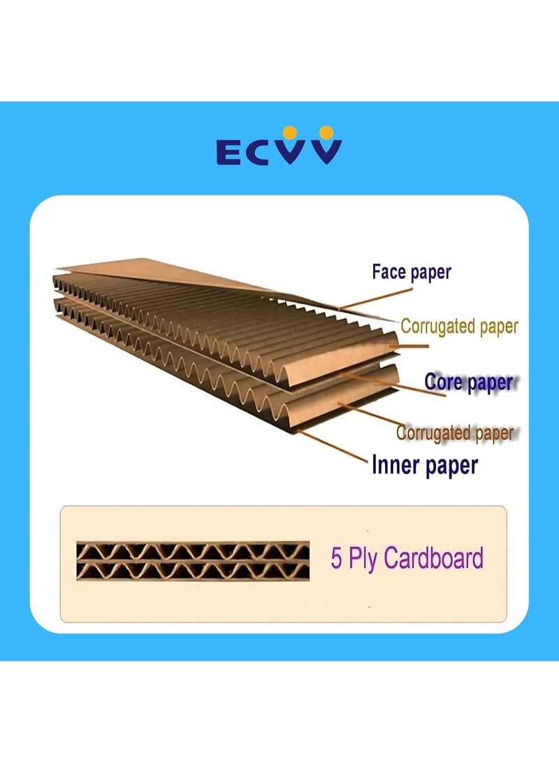 ECVV [2 Pack] Large Double Wall 100% Recyclable Corrugated Cardboard Moving Boxes with 32 KG Capacity, [45 x 45 x 70 cm] Carton Boxes for Packaging, Shipping and Storage, 5 ply [Color : Brown] - Image 5