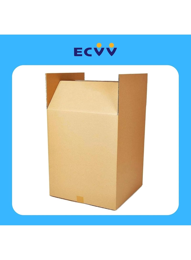 ECVV [2 Pack] Large Double Wall 100% Recyclable Corrugated Cardboard Moving Boxes with 32 KG Capacity, [45 x 45 x 70 cm] Carton Boxes for Packaging, Shipping and Storage, 5 ply [Color : Brown] - Image 3